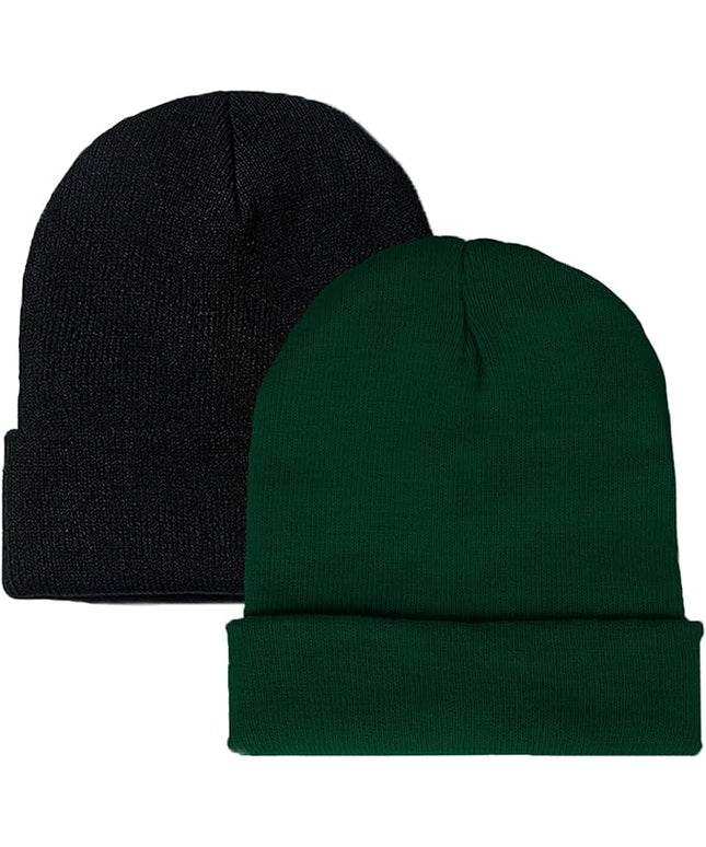 ZOORON 1&2 Pack Beanie for Men Women Slouchy Beanie Hats Winter Knit Caps Soft Ski Hat Unisex