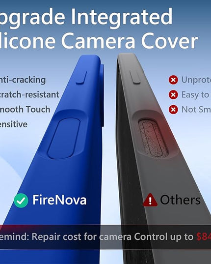 FireNova Magnetic for iPhone 17 Case, Compatible with MagSafe, [Integrated Silicone Camera Control Button] [Camera Protection] Anti-Scratch Microfiber Lining Phone Case, 6.3", Klein Blue