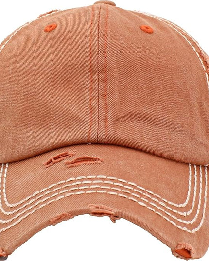 KBETHOS Vintage Washed Distressed Cotton Dad Hat Baseball Cap Adjustable Polo Trucker Unisex Style Headwear