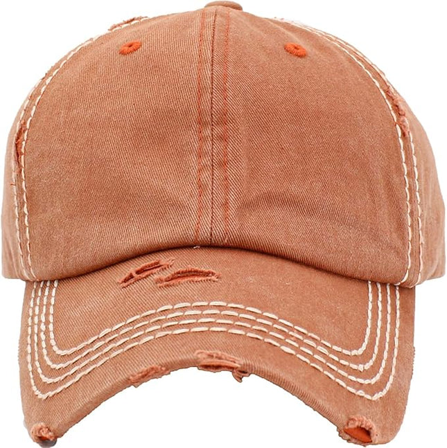 KBETHOS Vintage Washed Distressed Cotton Dad Hat Baseball Cap Adjustable Polo Trucker Unisex Style Headwear