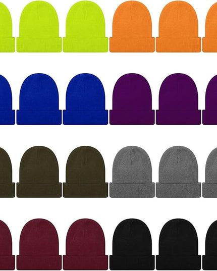 Winter Beanie Hats Bulk for Men Women Beanie Cap for Donation Cozy Knitted Cuffed Skull Cap Gift Soft Ski Hat