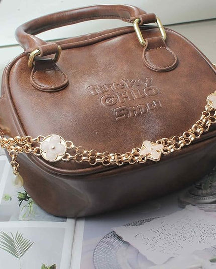 Pearl Beaded Phone Charm Wrist Strap,Cute Bracelet Wristlet Lanyard,Gold Double Chain for Phone Case,Purse Bag Wallet