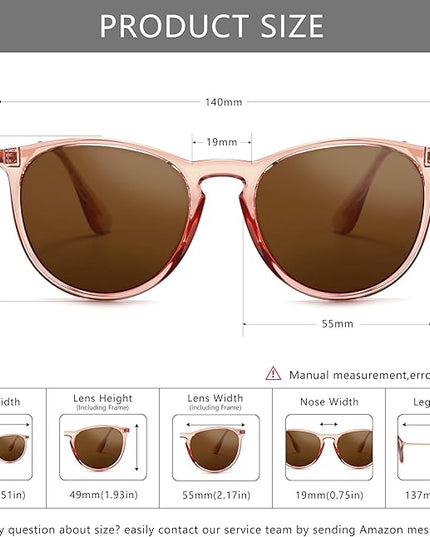 SUNGAIT Premium Vintage Round Sunglasses for Women Men Classic Retro Trendy Style