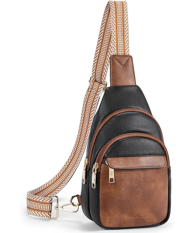 BOSTANTEN Small Sling Bag for Women Leather Crossbody Bags Fanny Pack Chest Bag for Travel