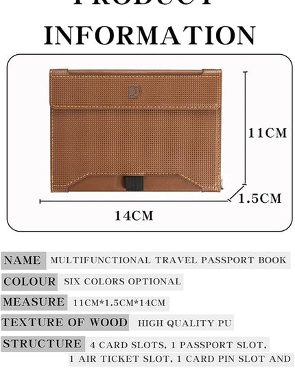 Passport Holder for Travel Essentials, RFID Blocking PU Leather Passport Wallet Cover Card holder Case Passport Book Holders for Women and Men, Brown