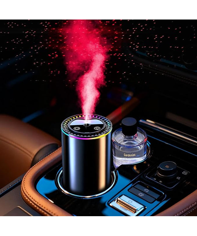 Smart Car Air Freshener Diffuser, Car Essential Diffuser with Starry Sky Projection, Auto On/Off, 3 Mode Adjustable Rechargeable Aroma Diffusers, Design for Bedroom, Office, Restrooms
