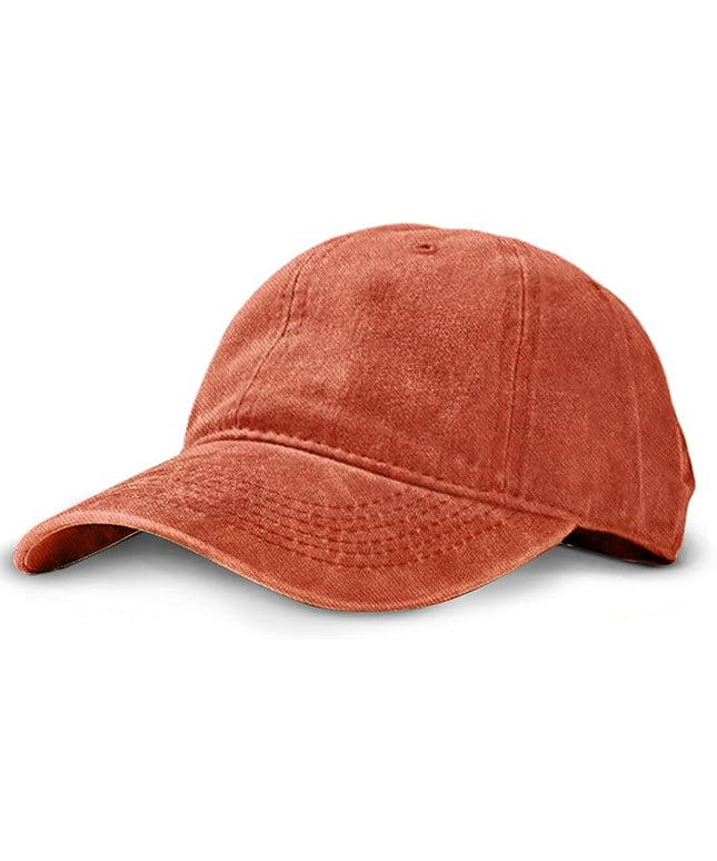 Unisex Vintage Washed Baseball Cap | Low Profile Soft Top Unstructured Cotton Baseball Cap | Adjustable Size Vintage Buckle