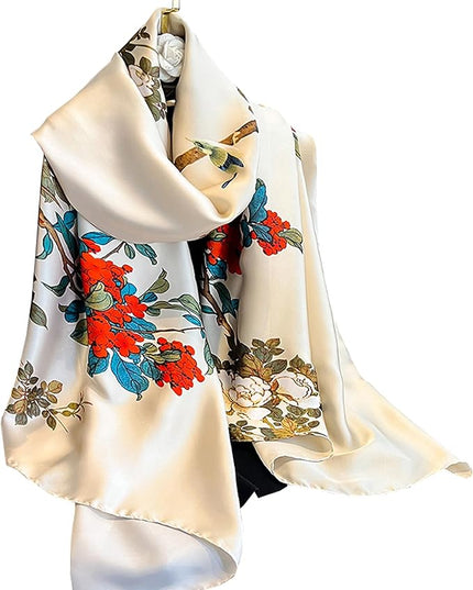 Fashion Scarves Scarf 100% Silk Feeling Scarf Silk Like Scarves Long Lightweight Sunscreen Shawls for Women