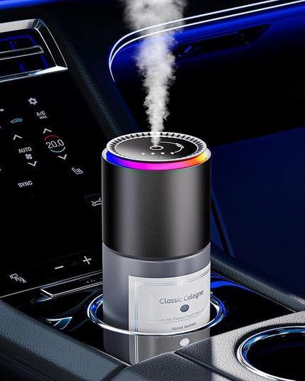 Car Air Freshener, Smart Car Air Freshener,car Diffuser with 150 ML (5oz) Capacity Multi-fragrance,RGB Music Syncing Light, Auto On/Off (Cologne)