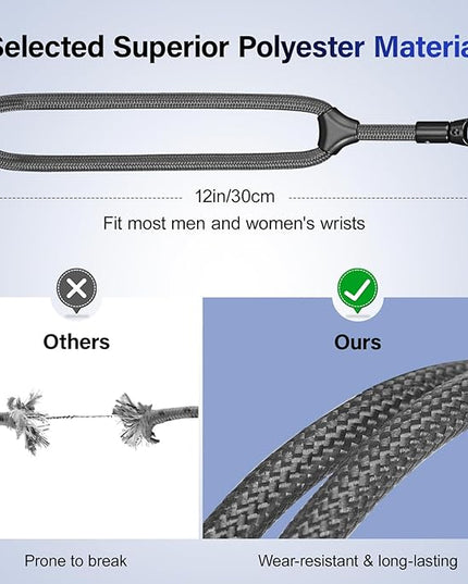 Dadanism Phone Wrist Strap, Universal Adjustable Hand Wrist Strap Lanyard for iPhone 17 and Most Smartphones, Multifunctional Patch Lanyard with Phone Tether Tab for Women and Men, Space Gray