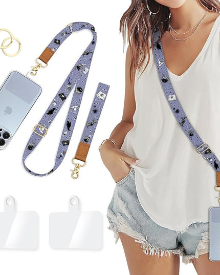 Phone Lanyard Crossbody Wrist Strap, Goth Magic Cell Phone Lanyards for Around the Neck Wristlet Shoulder, Adjustable Cute Strap for Car Keys Keychain Wallet ID Badge