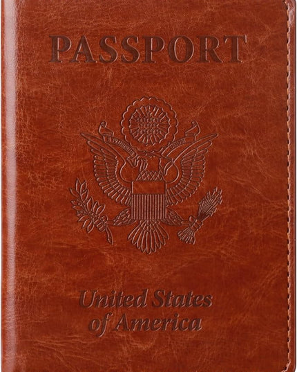 TIGARI Passport Holder for Travel Women Men, Valentines Day Gifts PU Leather Wallet Cover Case Sleeve, Waterproof Protected Document Organizer, Vacation Plane Cruise Travel Essentials