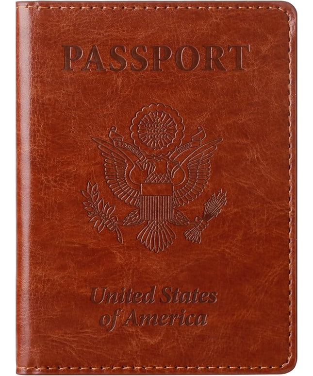 TIGARI Passport Holder for Travel Women Men, Valentines Day Gifts PU Leather Wallet Cover Case Sleeve, Waterproof Protected Document Organizer, Vacation Plane Cruise Travel Essentials