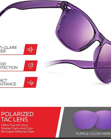 Retro Rewind Polarized Sunglasses for Men and Women - UV Protection Classic Sun Glasses