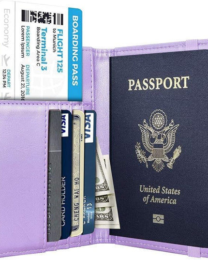 Passport Holder Cover Travel RFID Blocking Passport Cover Rose Gold Cute Flowers Passport Wallet with Elastic Band for Women
