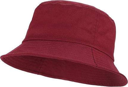 Umeepar Unisex Cotton Packable Bucket Hat Sun Hat Plain Colors for Men Women