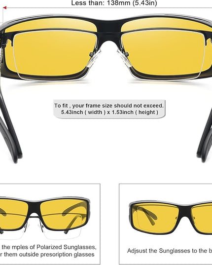 MEETSUN Fit Over Glasses Sunglasses for Men Women,Wrap Around Sunglasses Polarized UV400 Protection