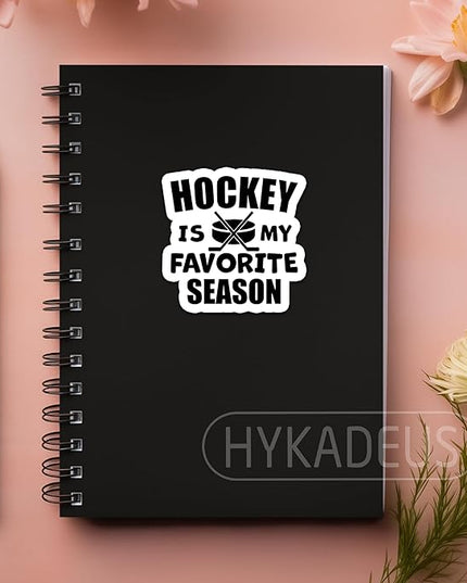 (3PCS) Hockey Stickers – Hockey is My Favorite Season Waterproof Vinyl Decals for Laptop, Water Bottle, Tumbler, Phone, Scrapbook, Hockey Gifts for Teen Girls, Boys, Players & Fans, 3" x 3"