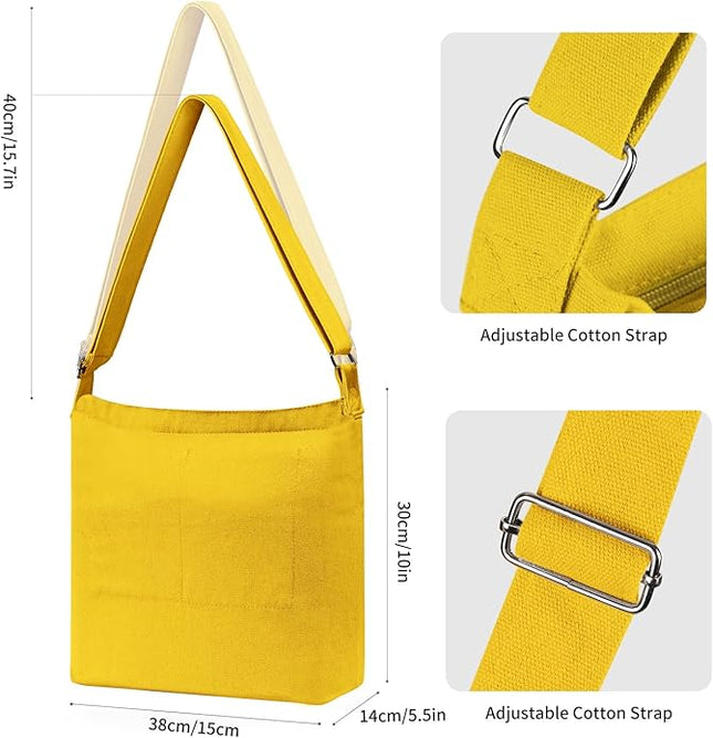 Women's blank large Size Canvas Crossbody Tote Handbags Shoulder Bag