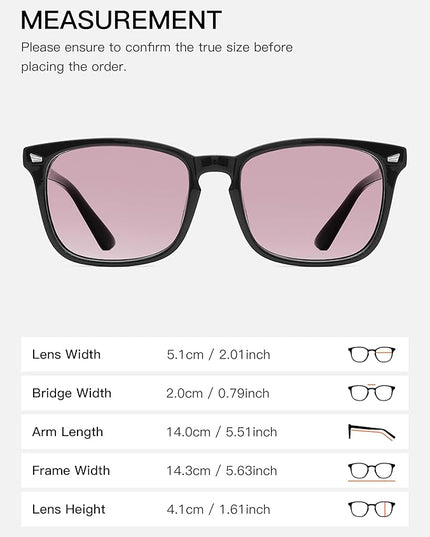 TIJN Blue Light Blocking Glasses for Women Men Clear Frame Square Nerd Eyeglasses Anti Blue Ray Computer Screen Glasses