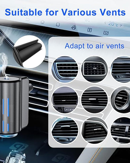 Car Air Freshener,Smart Car Air Freshener, Suitable for Car Diffusers And Home Use,Automatic On/Off,6 Scents,Car Diffusers Have 3 Adjustable Modes,Car Essential Oil Diffusers Have 6 Refill Bottles