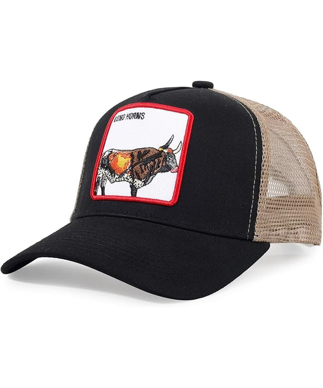 Classic Unisex Various Animal Series Embroidery Farm Adjustable Mesh Snapback Trucker Hat