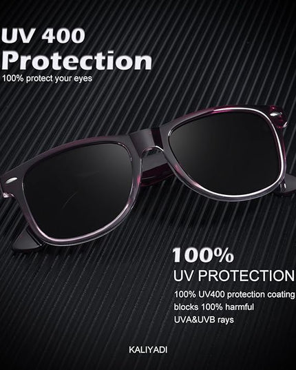 KALIYADI Polarized Sunglasses for Men and Women Matte Finish Sun glasses Color Mirror Lens UV Blocking (3 Pack)