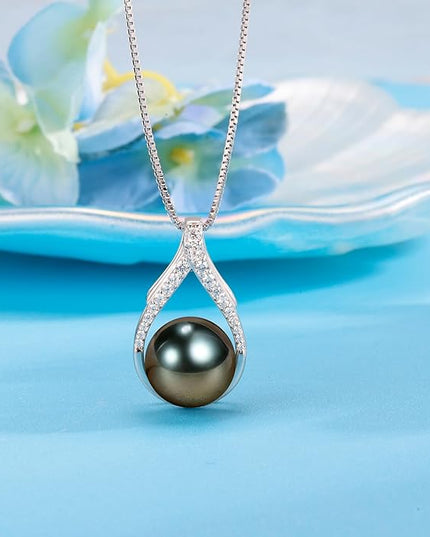 Gifts for Women Mom Her Girlfriend Grandma Wife on Christmas Day Mothers Day Valentines Birthday Gifts Wedding Gift Jewelry Anniversary Tahitian Black Pearl Necklaces