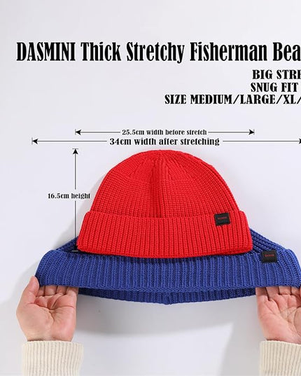 Fisherman Beanie Hats for Men Women,Knit Trawler Skull Cap,Watch Cap,Spring Fall Winter Warm Short Hats