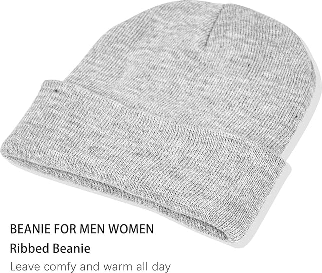 ZOORON 1&2 Pack Beanie for Men Women Slouchy Beanie Hats Winter Knit Caps Soft Ski Hat Unisex