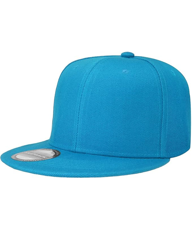 Classic Snapback Hat Cap Hip Hop Style Flat Bill Blank Solid Color Adjustable Size