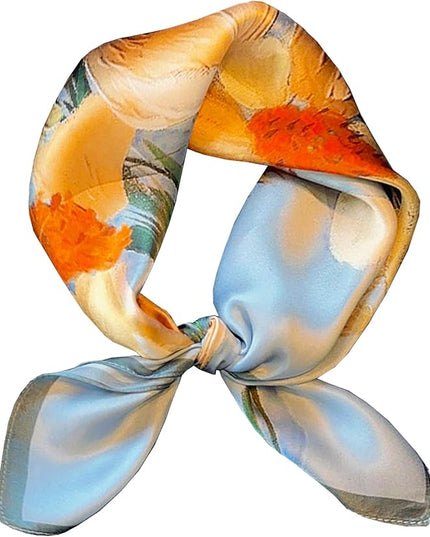 Neck Scarf For Womens Silky Head Scarves Hair Bandanas Square Scarf Fashion Accessories lightweight