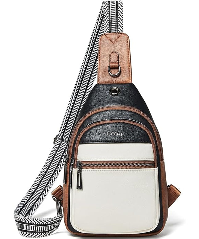 Sling Bag For Women Faux Leather Small Casual Daypack Backpack Fanny Pack Crossbody Chest Bags Purse