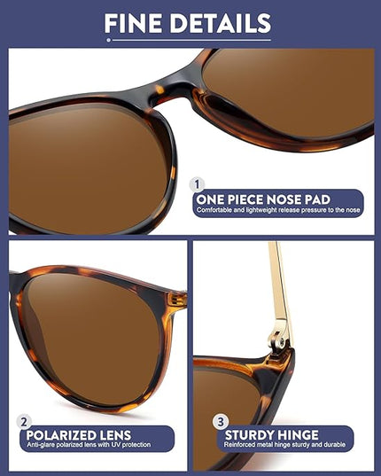 WOWSUN Retro Polarized Sunglasses Womens 2026 Trendy Round Classic Glasses