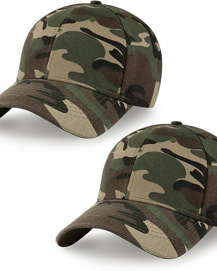 2-Pack Classic Structured Baseball Cap Adjustable Snapback Multipack Ball Caps for Custom Embroidery Running Workouts Outdoor