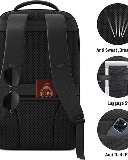 Expandable Travel Backpack, Business Laptop Backpack,Commute Backpack with USB Charging Port fit 15.6 Inch Laptop