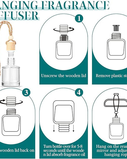 AROIC Premium Scent Car Air Freshener, 6 Pack Hotel Scent Collection Diffuser Set, Long Lasting Luxury Fragrance Essential Oil Aromatherapy, Hanging Air Freshener for Car Interior Accessories Unisex