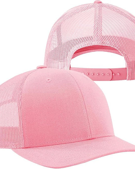 TZ Promise Men Women Plain Cotton Trucker Cap with Breathable Mesh Back, Snapback Baseball Hats