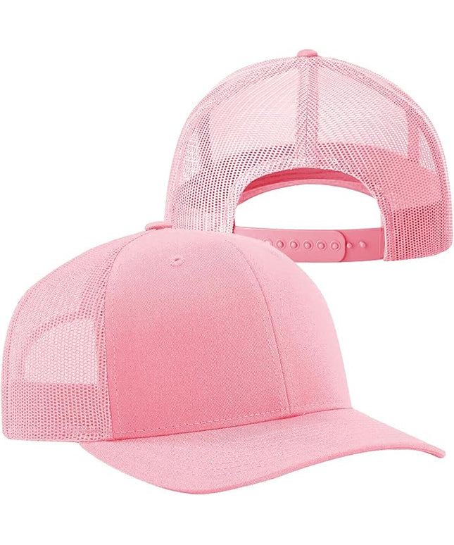 TZ Promise Men Women Plain Cotton Trucker Cap with Breathable Mesh Back, Snapback Baseball Hats