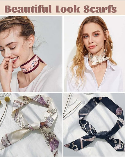 kcctoo 2/6/10Pack Scarf Bags for Women Handbag Scarfs Band Hair Neck Scarves Fashion Gifts