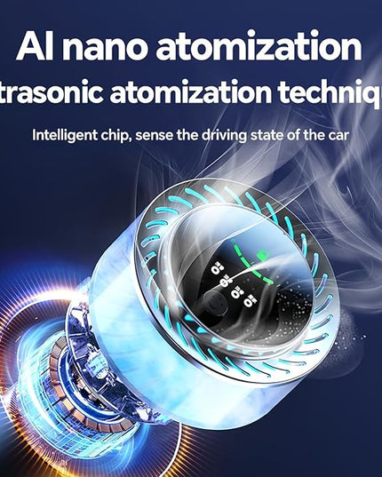 Smart Dffuser for Car with Fragrant Oil Packets, Colorful Light Scent Diffuser, Auto On/Off Car Air Freshener, Adjustable Intensity, 4 Mode Scents Refill X2 (Ocean)
