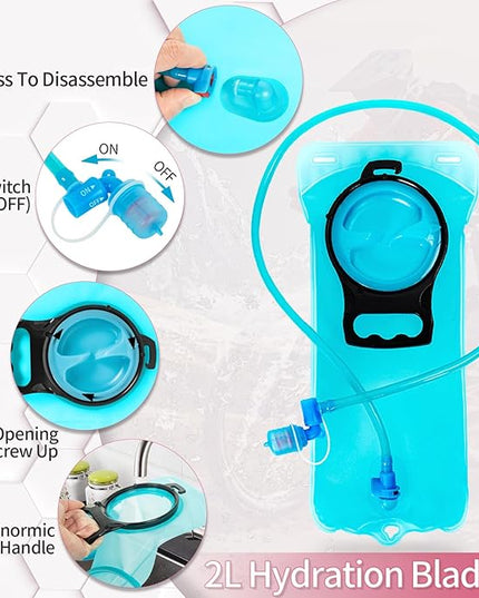 Hydration Backpack with Leak Proof Water Bladder, Lightweight Hydro Water Daypack for Rave, Cycling, Running, Hiking, Climbing