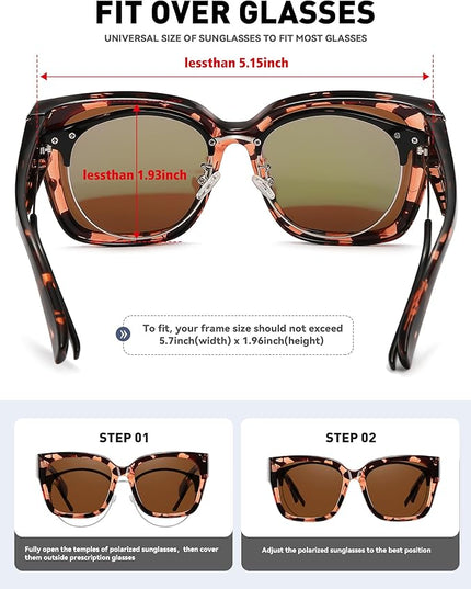 MEETSUN Oversized Fit Over Glasses Sunglasses for Women Men Large Trendy Polarized Sunglasses for Driving UV Protection