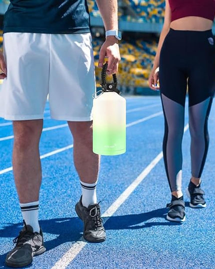 Water Bottle Insulated 32oz 40oz 64oz 128oz Straw Lid Spout Lid & 3 Lids, Leak Proof, Vacuum Insulated,Stainless Steel Water Bottle Wide Mouth for Sports, Gym or Office