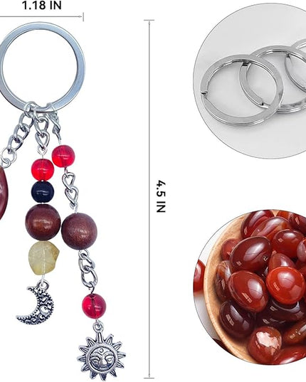 Cute Crystal Keychains Boho Key Rings for Car Keys Kawaii Bag Accessories Charms Bling Healing Teardrop Keyring Handmade