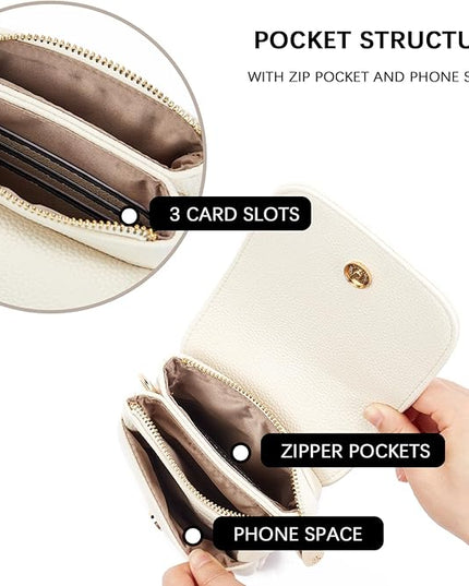 BOSTANTEN Vegan Leather Small Crossbody Bags for Women Designer Cell Phone Bag Wallet Purses Adjustable Strap