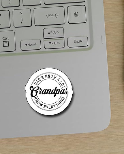 (3Pcs) Dad's Know a Lot Grandpas Know Everything Sticker, Gifts Dad Decorate Books Laptop Phone, Water Bottles Kindles Stickers, Tumbler Sticker Waterproof Vinyl Decorate Sticker 3" Inch