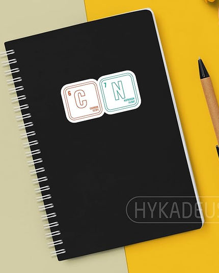 (3Pcs) Funny 67 Meme Science Chemistry Teacher Sticker Six Seven 6 7 Nerd Humor Carbon Nitrogen Periodic Table Waterproof Vinyl Decals for Water Bottle, Tumbler, Laptop, Phone Case, 3" x 1.6"
