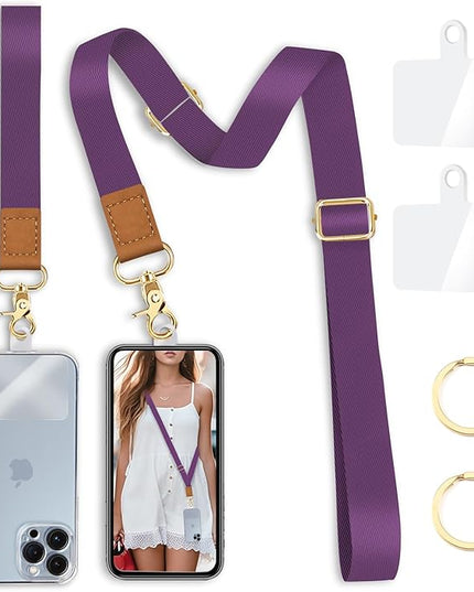 Phone Lanyard Crossbody Strap, Cell Phone Lanyards for around the Neck Wristlet Wrist Strap Solid Color Adjustable for Keys Case Accessories Travel Essentials