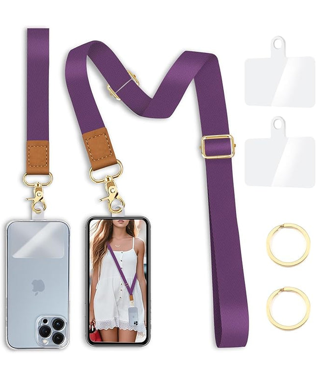 Phone Lanyard Crossbody Strap, Cell Phone Lanyards for around the Neck Wristlet Wrist Strap Solid Color Adjustable for Keys Case Accessories Travel Essentials